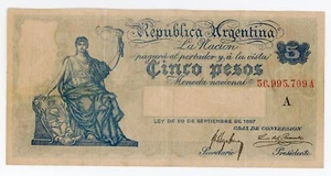 Argentina ... P-244a .. 5 Pesos .. L.1897 .. Choice *VF++* Serie A - Picture 1 of 2
