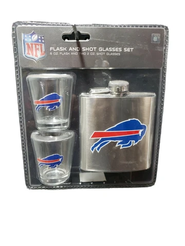 Buffalo Bills Flask and shot Glass Set NFL Licensed Cover