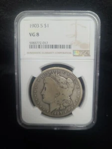 1903-S NGC VG8 MORGAN SILVER DOLLAR - Picture 1 of 4