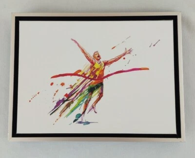 Running Man Water Color Framed  Art Print Home Decor Wall Art - 17" x 13" - Image 1 of 4