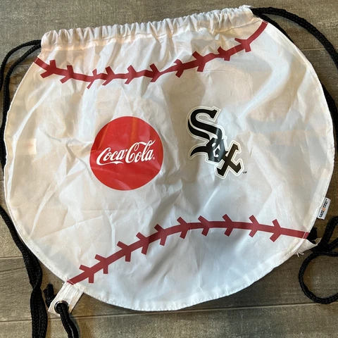 GAME TIME Chicago White Sox Baseball Bag Drawstring Backpack White 16" Cover