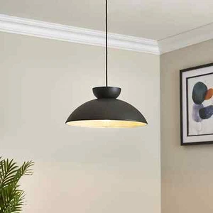 B&Q Modern Pendant Ceiling Light Shade Matt Black LED E27 B22 BNIB SEALED - Picture 1 of 3
