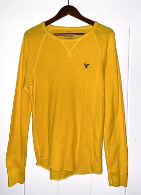 American Eagle Heritage 男式 M 经典合身金色保暖针织长袖衬衫 — 第 1/4 张图片