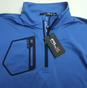 Large neu mit Etikett RLX Ralph Lauren Golfpullover 1/4-Reißverschluss blau Meridian Hills UVP 148 $ - Bild 1 von 7