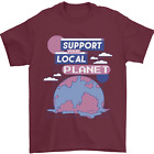 Unterstützung Ihre Lokal Planet Climate Change Herren Maglietta 100% Baumwolle
