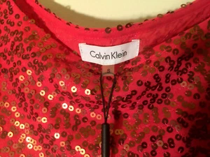 Calvin Klein Women's Pink With Gold Sequins Shirt Blouse 100% Cotton Fabric New - Picture 1 of 6