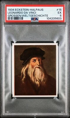 Leonardo Da Vinci - 1934 Eckstein-Halpaus Grossen Der Weltgeschichte #15  PSA 5 - Image 1 of 2