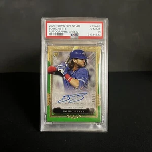 Bo Bichette Rookie RC Auto /15 PSA 10 POP 2 2020 Topps Five Star Green Blue Jays - Picture 1 of 2