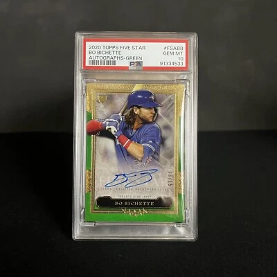 Bo Bichette Rookie RC Auto /15 PSA 10 POP 2 2020 Topps Five Star Green Blue Jays - Image 1 of 2