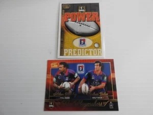 2005 POWER SERIES NEWCASTLE PREDICTOR & PLAYMAKERS THAIDAY/JOHNS PC7-PM7 CARDS - Picture 1 of 3