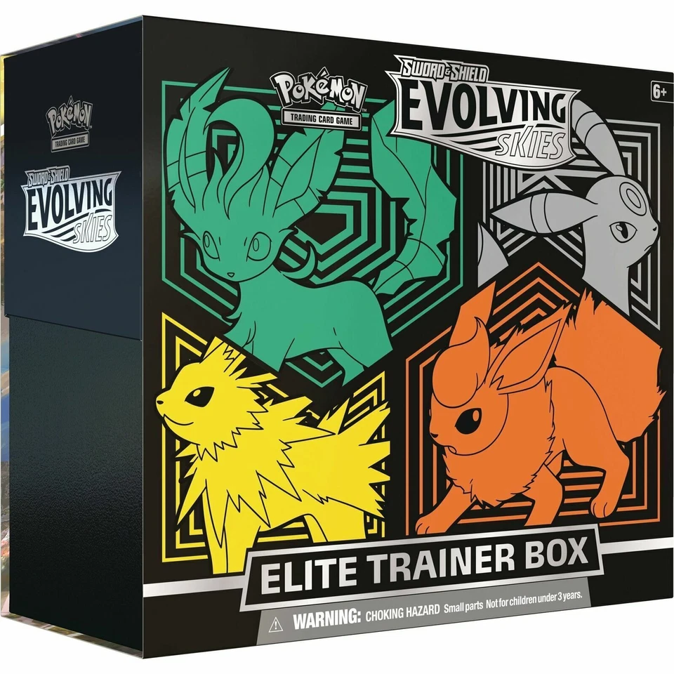 Pokémon TCG: Sword & Shield-Evolving Skies Elite Trainer Box (Jolteon, Flareon, Umbreon & Leafeon, 10 Packs)