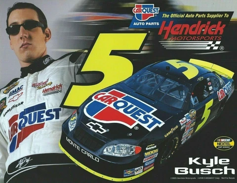 2005 KYLE BUSCH #5 NASCAR NEXTEL CUP SERIES CARQUEST AUTO PARTS POSTCARD Cover