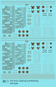 K4 HO 1:87 Scale Decals Fire Engine Truck Markings Bronze, Silver and Black - Picture 1 of 3