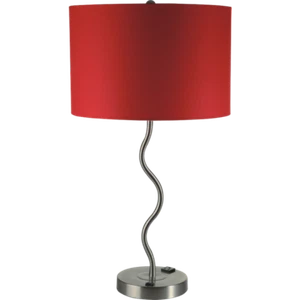 NEW Brushed Steel Base White/Espresso/Red/Black Shade Finish 29" Table Lamp 6224 - Picture 1 of 5