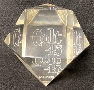 VINTAGE COLT 45 BEER ADVERTISING DECAGON?LUCITE,IT WORKS EVERYTIME,RARE,GIFT :) - Picture 1 of 4