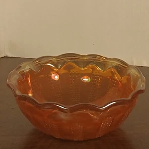 Cuencos de vidrio ámbar vintage - Juego de 4 - Borde festoneado - Vajilla retro - Imagen 1 de 7