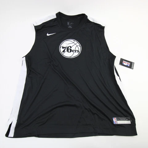 Philadelphia 76ers Nike NBA Authentics Sleeveless Shirt Men's Black/White New Cover