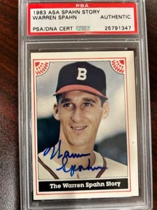 **Warren Spahn 1983 Autographed Signed Card PSA DNA Slabbed HOF AUTHENTIC!!! - Picture 1 of 2