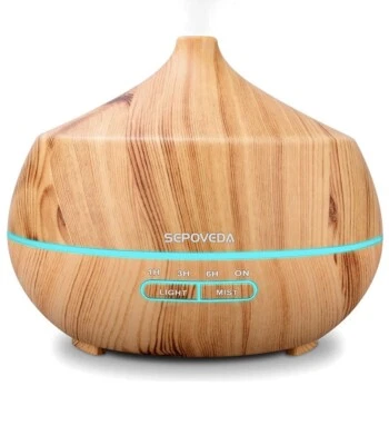 400ml Essential Oils Diffuser, Aroma Diffuser with 7 Selectable LED Colors. - Immagine 1 di 4