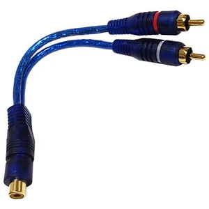 Audio Y-Cable RCA Chapado en oro Y-Adapter Distribuidor Soft Subwoofer Cable RCA 20cm - Imagen 1 de 3