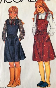 UC McCall 7250 Sew Pattern Girls Preteen Easy Bib Overall Jumper Dress Back Wrap - Picture 1 of 4