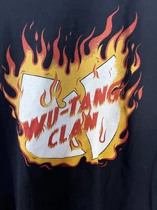 Camiseta negra para hombre Wu Tang Clan con logotipo oficial en llamas talla XL - Imagen 1 de 4