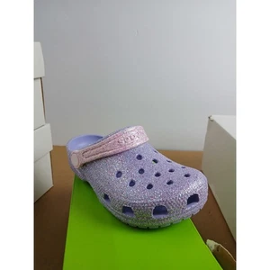 Zoccoli Crocs Classic Glitter Galore nuovi con etichette scarpe da bambino, comfort scintillante, taglia C12 - Foto 1 di 3