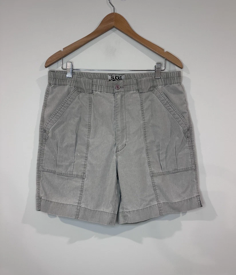 Pantalones Cortos Gris Desteñido Bugle Boy Vintage Años 90 Talla 34 Bolsillo Profundo 7” Entrepierna Foto 1 de 4
