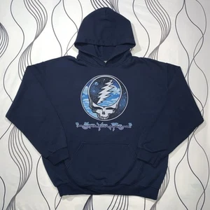 VINTAGE Grateful Dead Steal Your Face Liquid Blue Hoodie Size Large - Picture 1 of 8