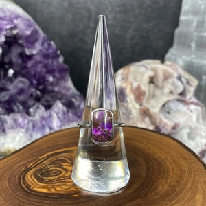 Adjustable Sugilite Crystal 925 Sterling Silver Ring - Genuine - UK Shop - Picture 1 of 11