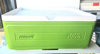 Vintage GREEN Coleman Party Stacker Cooler 24-Can Beer Soda USA Model 6225 EUC! - Image 1 of 4