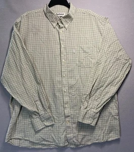 Camisa Barbour Para Hombres XL Gris Verde A Cuadros Ajuste A Medida Abotonada Lino Mezcla de Algodón - Imagen 1 de 9