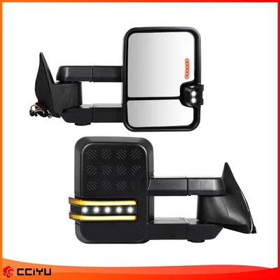 Espejos retrovisores de remolque con luz de señal de alimentación para camioneta Chevrolet C/K Suburban 1988-1998 Foto 1 de 4