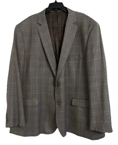 Joseph & Feiss Gold Blazer Men 58R Gray Chameleon Plaid Classic Fit Sport Coat - Picture 1 of 24