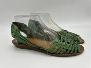 Mia grüne geflochtene Leder Huarache Sandalen Größe 8,5 - Bild 1 von 7
