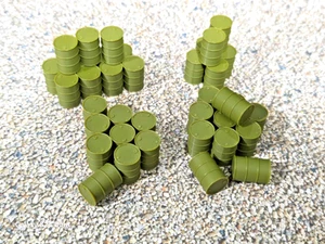 Wargaming Oil Drums Barrels 36 x Army Green 28mm Scale War Games Terrain - Picture 1 of 8