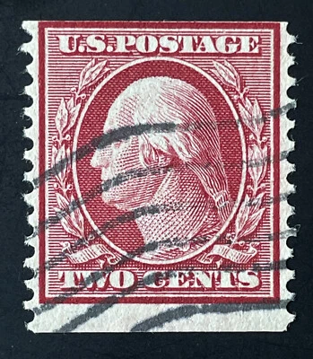 US Stamps; Scott #353 Genuine Coil 2c Washington Franklin Cancel NG $220 VF/XF - Image 1 of 4