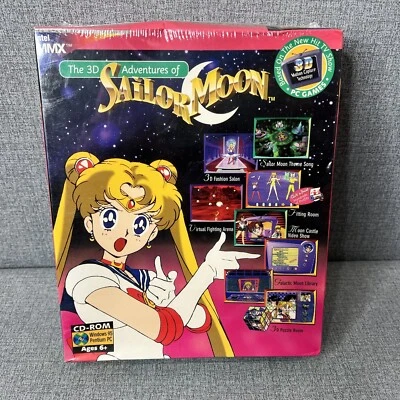The 3D Adventures of Sailor Moon Big Box PC CD ROM Windows 95 Vintage 1997 New - Image 1 of 4