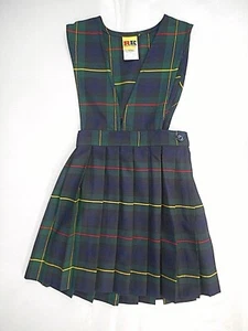 Girls R/K Multi-Color Plaid V-Slit Uniform Dress Reg. & 1/2 Sizes 4 - 16 1/2 - Picture 1 of 6