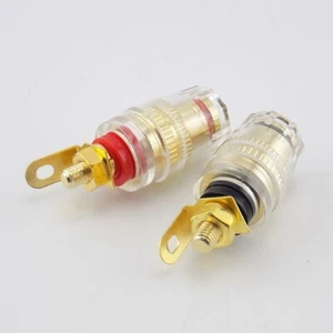 2x M4 Banana 4mm Thread Amplifier Speaker Terminal Binding Post Plug Socket - Picture 1 of 8