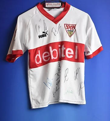 Trikot VfB Stuttgart signiert Gr.164 Bundesliga Trikot Liga 1 Unterschriften - Bild 1 von 2
