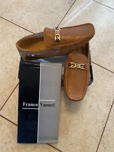 Franco Vanucci Mens Tan Faux Leather Slip On Drive 144 Size 12 - Picture 1 of 6