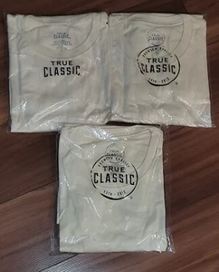 True Classic Crew Neck Tee T Shirt Off White Size XL Lot of 3 Shirts NEW - Picture 1 of 7