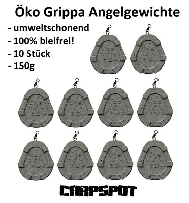 10x 150g Öko Grippa Grundblei Karpfenblei Gripper Angelblei Wurfblei ECO Sinker