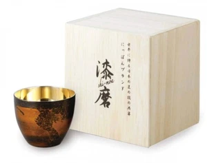 Guinomi Shima Japanese Urushi lacquered stainless Sake cup Tsubame Yamanaka - Picture 1 of 4
