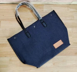 Longchamp ESSENTIAL Gr. L Tasche Denim Canvas Leder Outlet Produkt - Bild 1 von 3