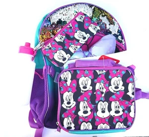 Girl's Backpack 5-Set: Backpack, Water Bottle, Lunch Bag, Pencil Case, Carabiner - Picture 1 of 8
