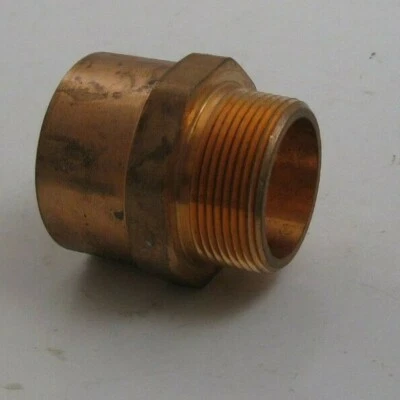 NIBCO 604R 2" Tube x 1-1/2" MNPT Wrot Copper Reducing Adapter (C x M) 604-R - Image 1 of 4