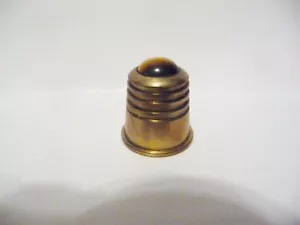 DITALE VINTAGE OTTONE MASSICCIO CON TAPPO DI PIETRA OCCHIO DI TIGRE - Foto 1 di 6