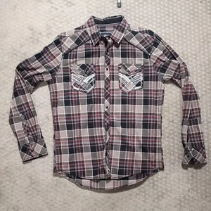 BKE Buckle Black Long Sleeve Plaid Button Down Western Style Shirt Mens Size M - Picture 1 of 12